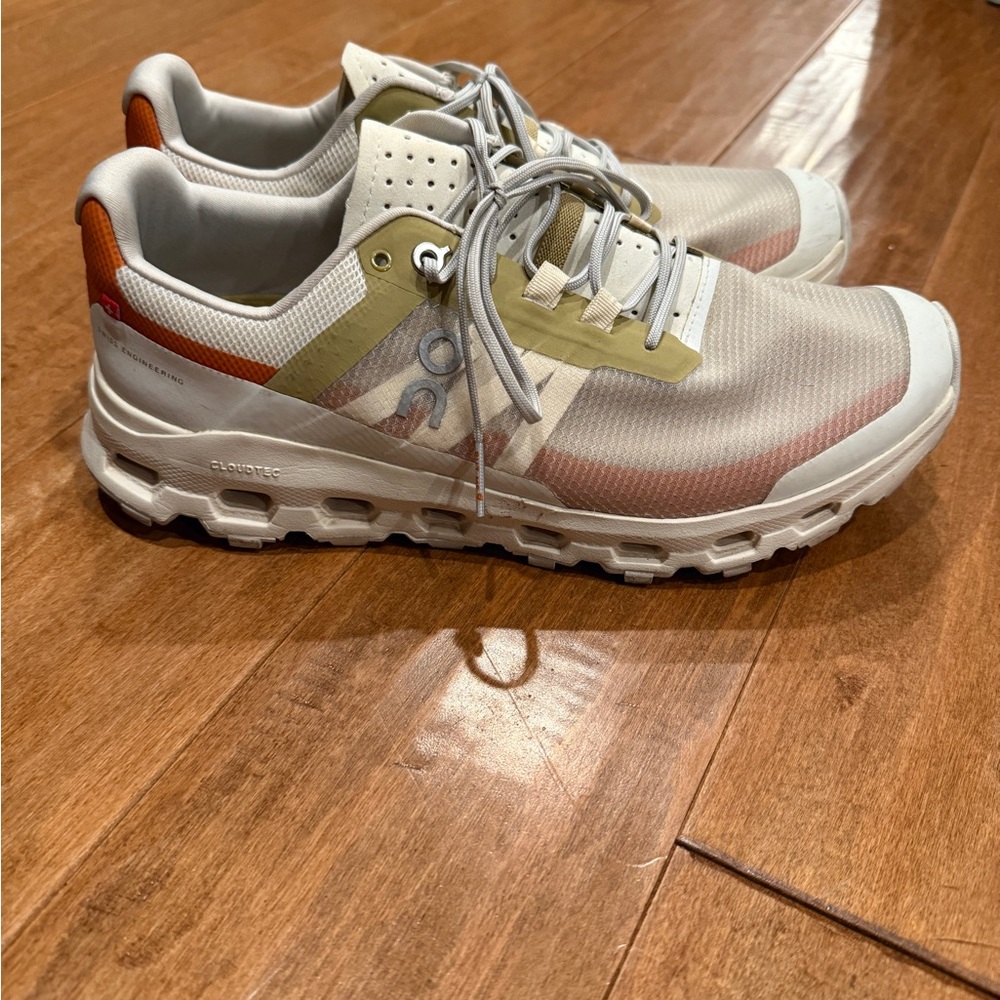 On Running Athletic Shoes - White, Orange, Yellow